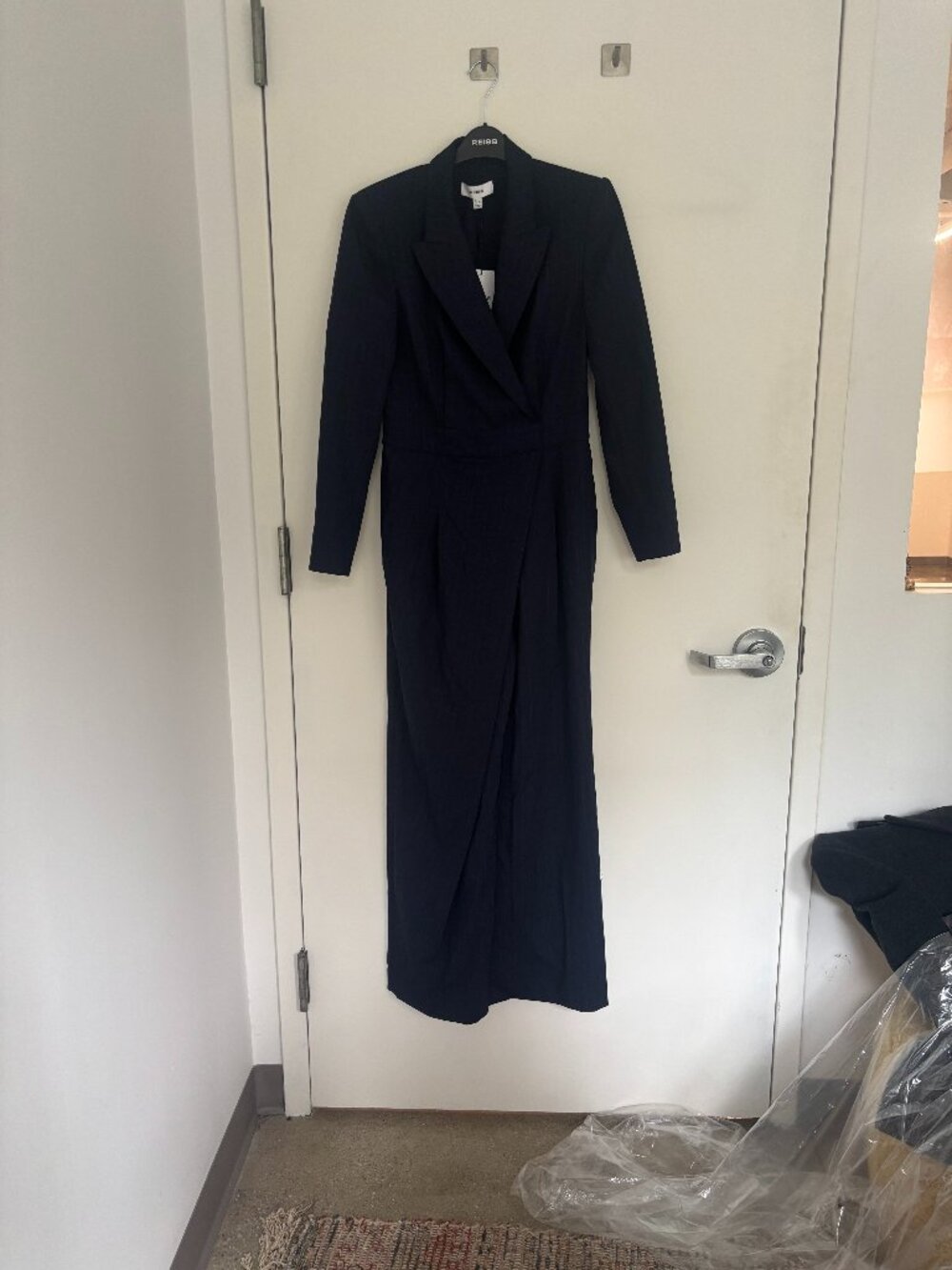 Reiss pinstripe navy jumpsuit